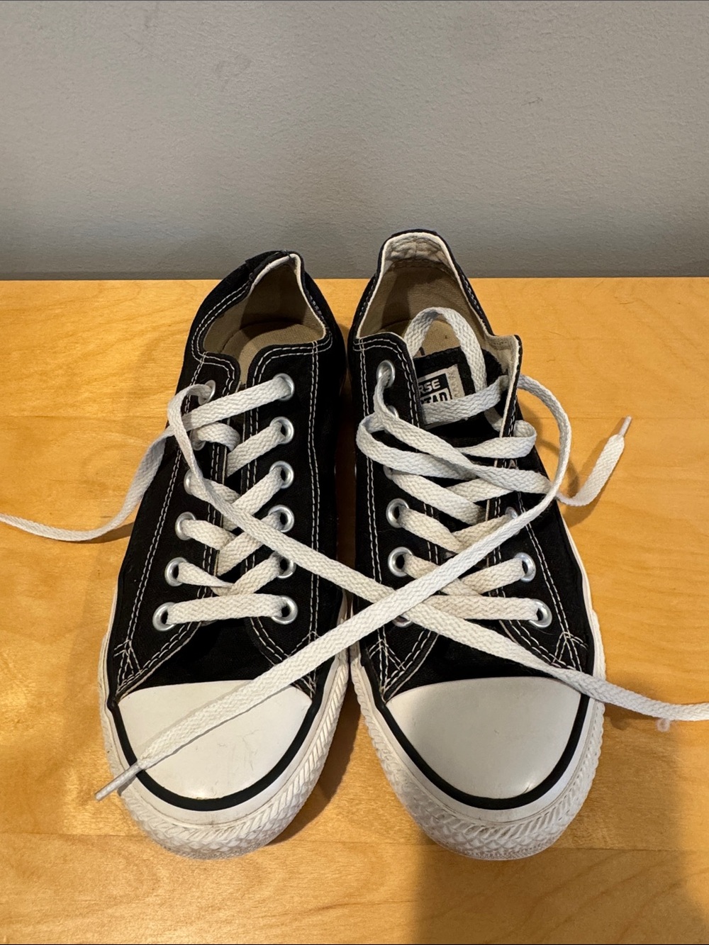 Converse Black Low-Top Canvas Sneakers with White Accents